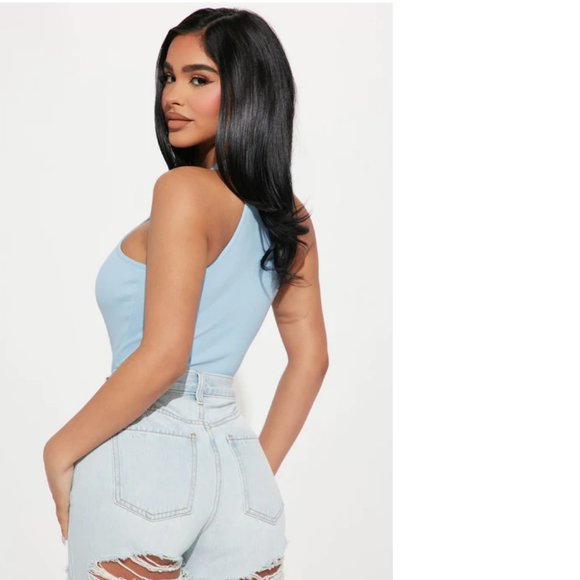 🆕 Baylen Ribbed Bodysuit - Slate Blue NWT - Picture 3 of 4